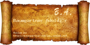 Baumgartner Adolár névjegykártya